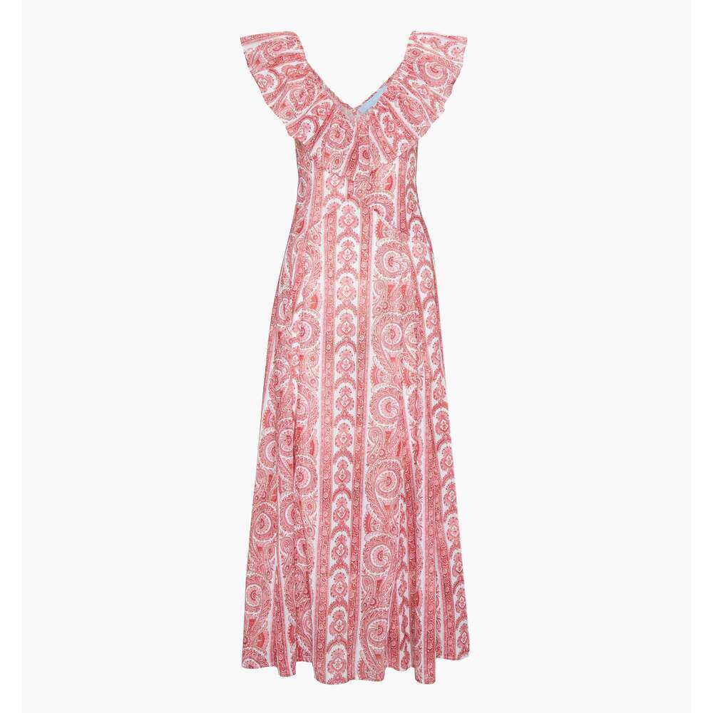 Hill House Home The Milani Dress - Coral Corsica Paisley Size S orig.   $298